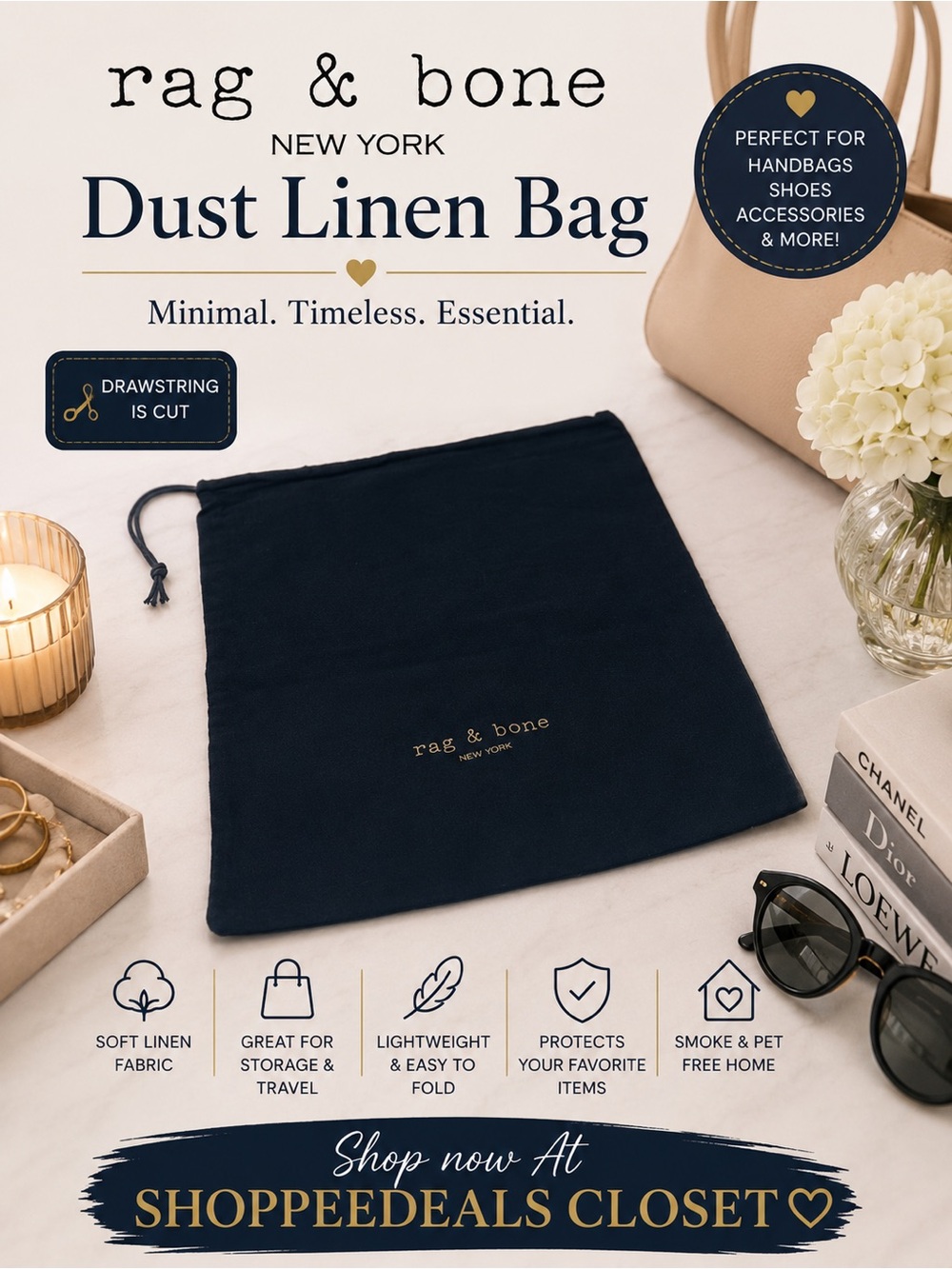 Rag & Bone New York Dust Linen Bag